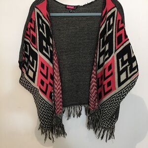 Knit fringe open cardigan